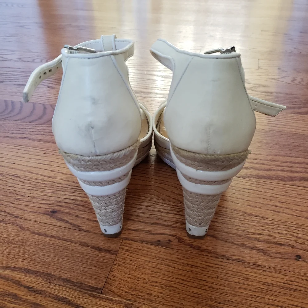 Gianni Bini Cream Wedge Espadrille Heels